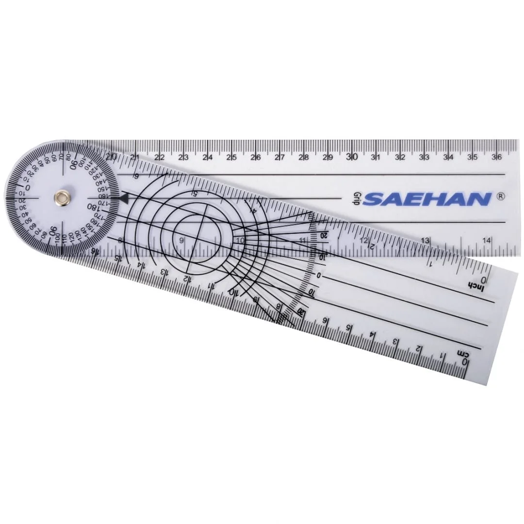 Plastikinis goniometras Sehan Rulong Goniometer 20,5 cm. 0-360 Plastikinis goniometras Sehan Rulong Goniometer 20,5 cm. 0-360