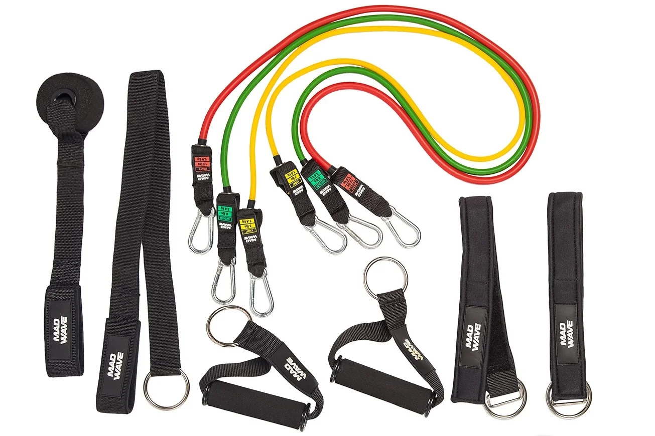 Plaukimo pasipriešinimo gumos MAD WAVE Dry Training MULTI Plaukimo pasipriešinimo gumos MAD WAVE Dry Training MULTI