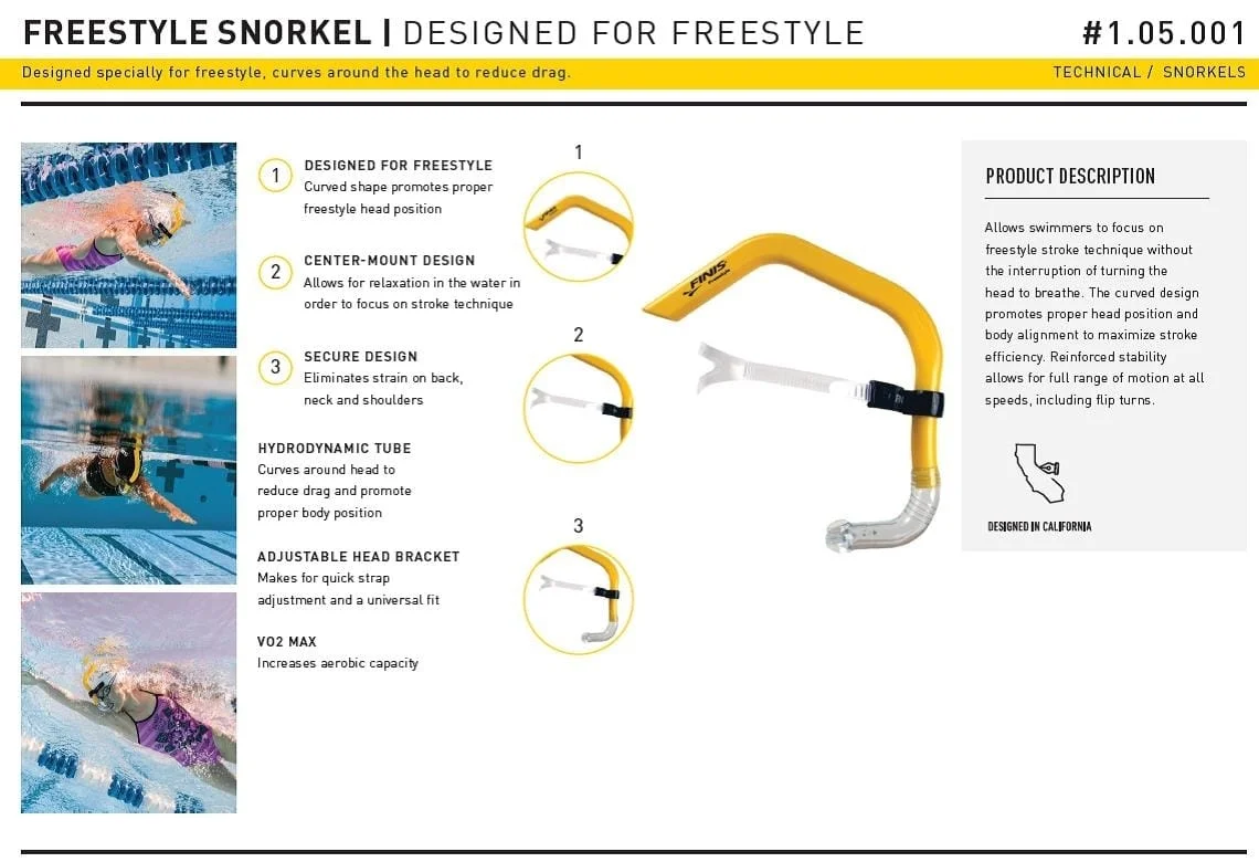 Plaukimo vamzdelis FINIS Freestyle Snorkel Plaukimo vamzdelis FINIS Freestyle Snorkel