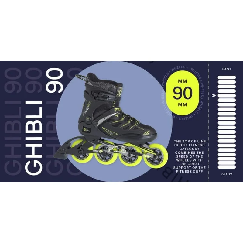 Riedučiai FILA GHIBLI 90 black/lime Riedučiai FILA GHIBLI 90 black/lime
