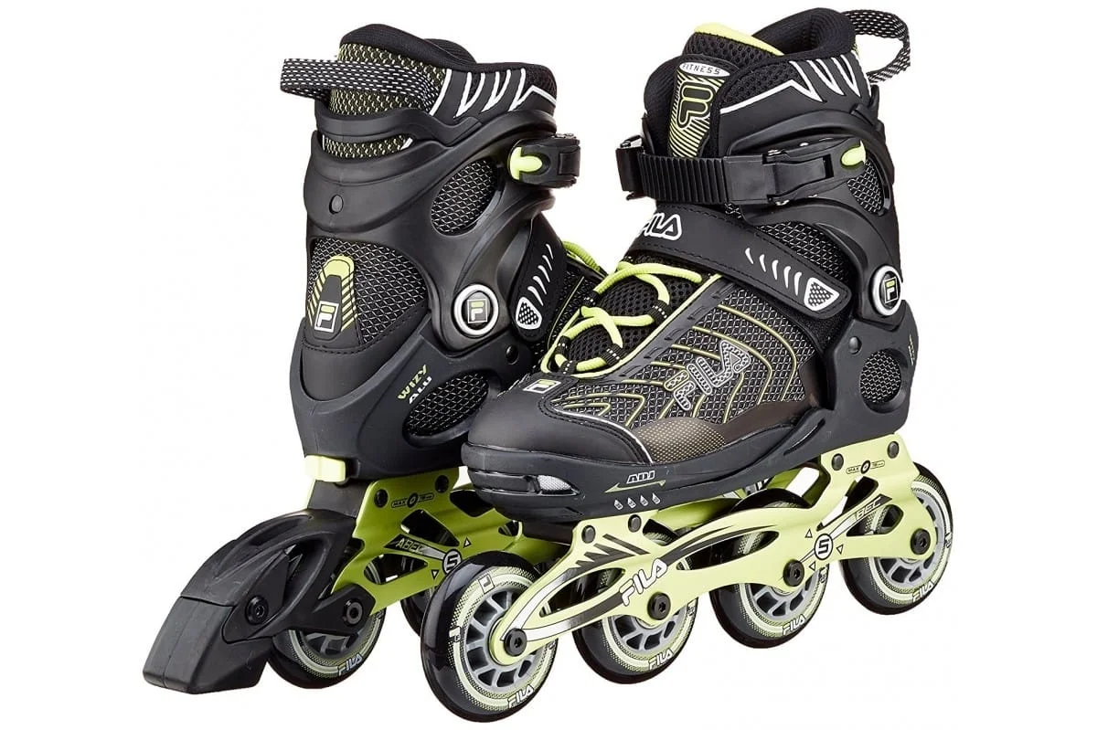 Reguliuojamo dydžio riedučiai FILA WIZY ALU black/lime Reguliuojamo dydžio riedučiai FILA WIZY ALU black/lime