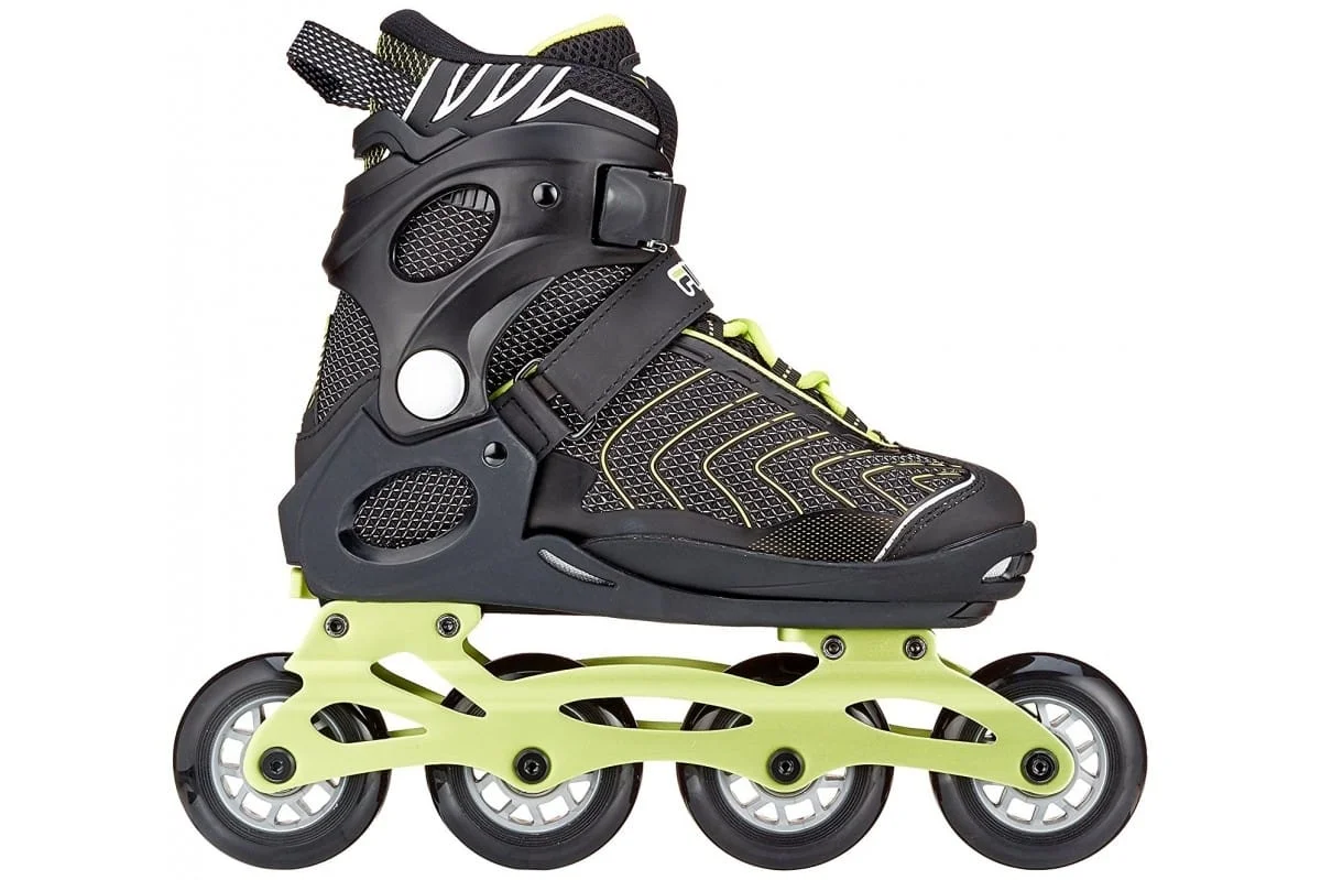 Reguliuojamo dydžio riedučiai FILA WIZY ALU black/lime Reguliuojamo dydžio riedučiai FILA WIZY ALU black/lime