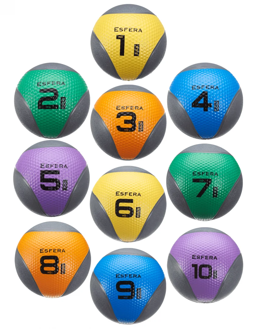 Guminiai svoriniai kamuoliai ESFERA, 1-10 kg Guminiai svoriniai kamuoliai ESFERA, 1-10 kg