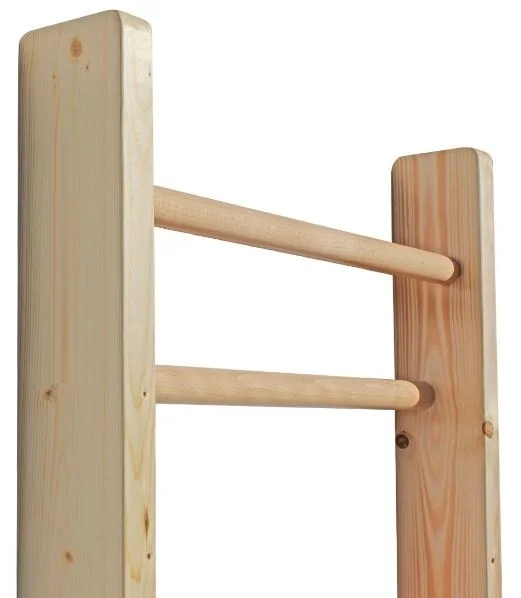 Vienguba gimnastikos sienelė 195×90 cm – lakuota Vienguba gimnastikos sienelė 80×195 cm – lakuota