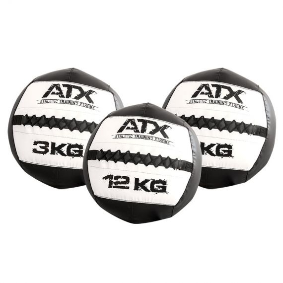 Svoriniai kamuoliai ATX® Wall Balls - juoda / balta 8-12 kg