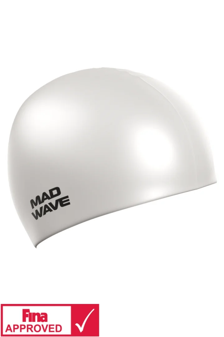 Plaukimo kepurėlė MAD WAVE INTENSIVE, balta Plaukimo kepurėlė MAD WAVE INTENSIVE, balta