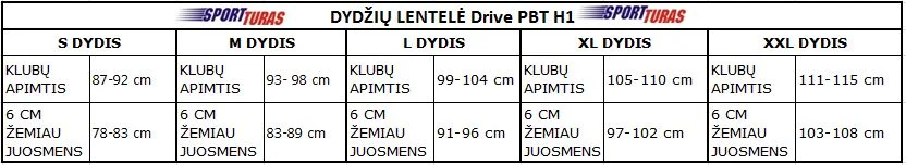 dydžių lentelė vyriskos glaudes
