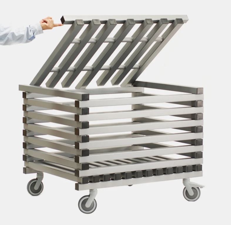 Vežimėlis sporto inventoriui su dangčiu, 3 dydžių.