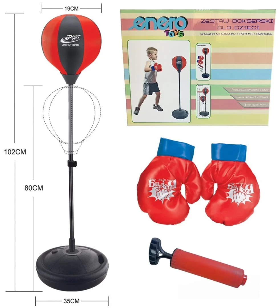 Bokso rinkinys vaikams 80-102 cm + pirštinės Bokso rinkinys vaikams 80-102 cm + pirštinės