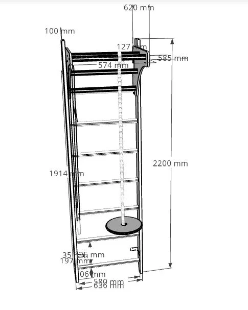 Daugiafunkcinė sportinė sienelė BenchK 111 + A204 Daugiafunkcinė sportinė sienelė BenchK 111 + A204