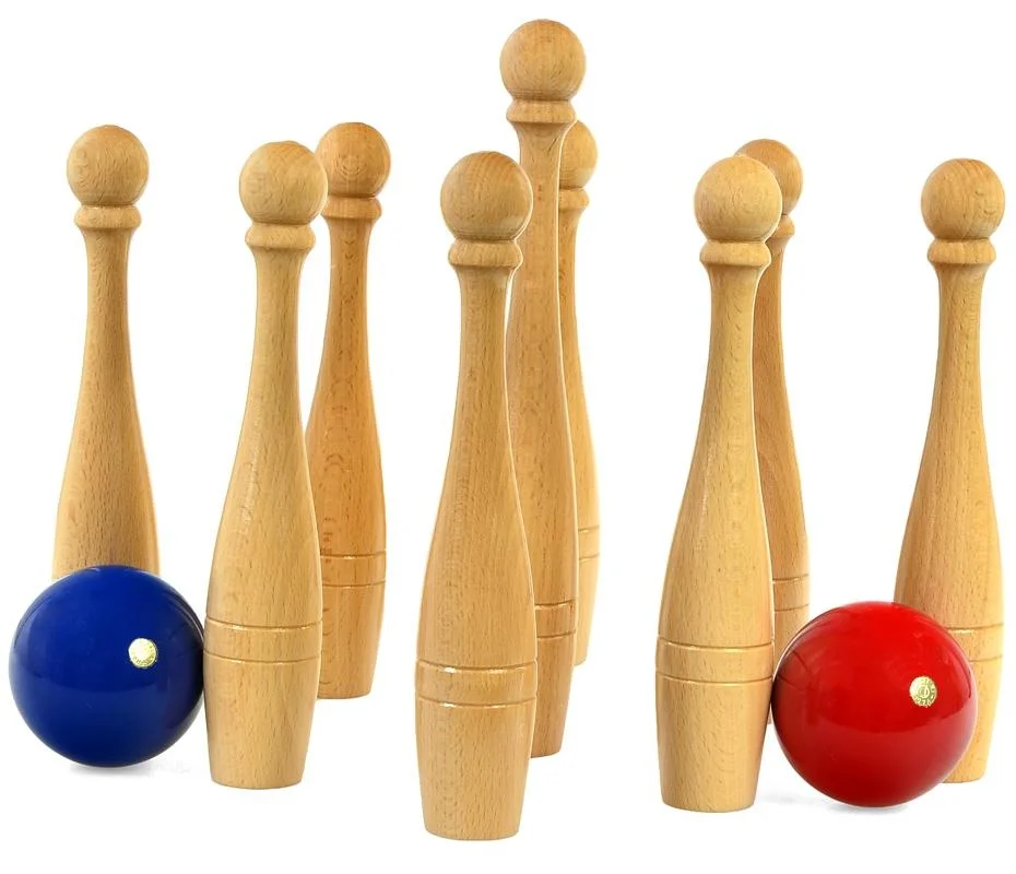 Mediniai boulingo kėgliai, 25 cm Mediniai boulingo kėgliai, 25 cm