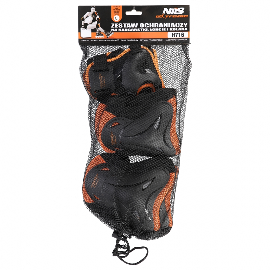 Apsaugų komplektas H716 juodos/oranžinės - Image 7