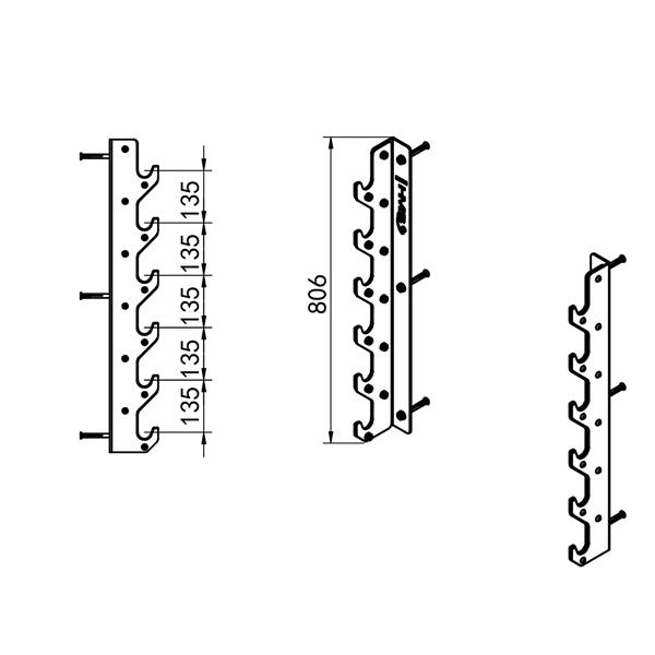 Sieninis olimpinių grifų laikiklis, 6 grifams - Image 3