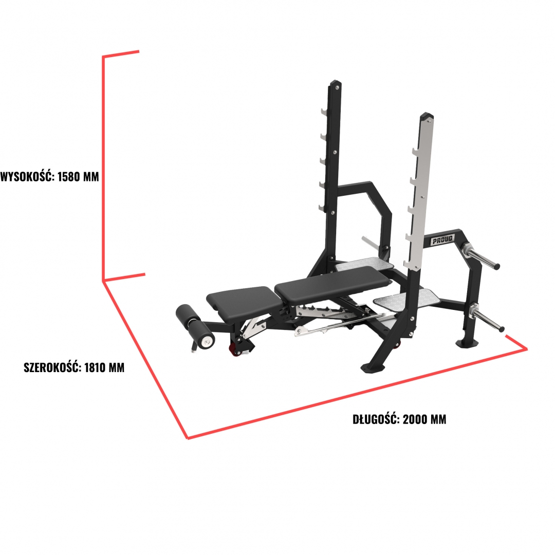 Olimpinis reguliuojamas suoliukas Svorių Kėlimui PROUD CHAMPION - Image 4