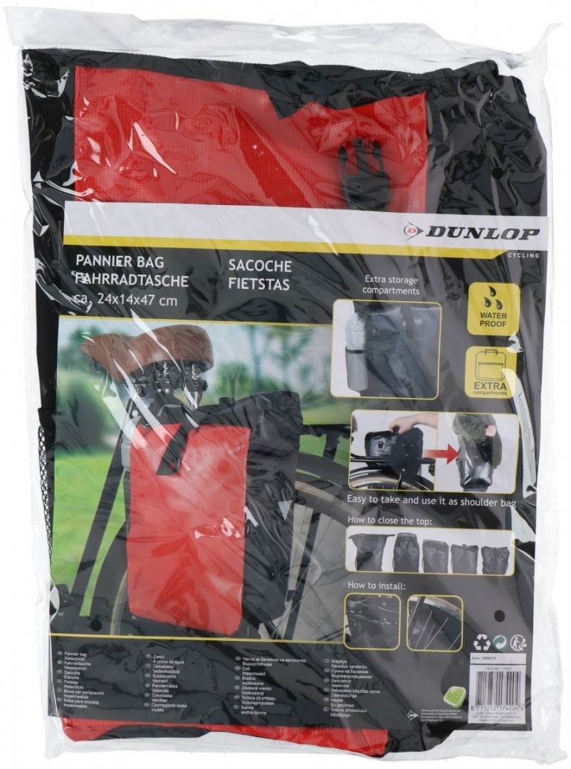 Dviračio krepšys DUNLOP, 15 L, waterproof - Image 3