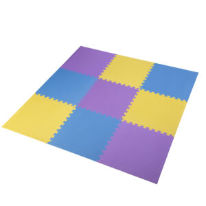 Spalvota puzzle danga, 9 vnt., 60x60x1 cm