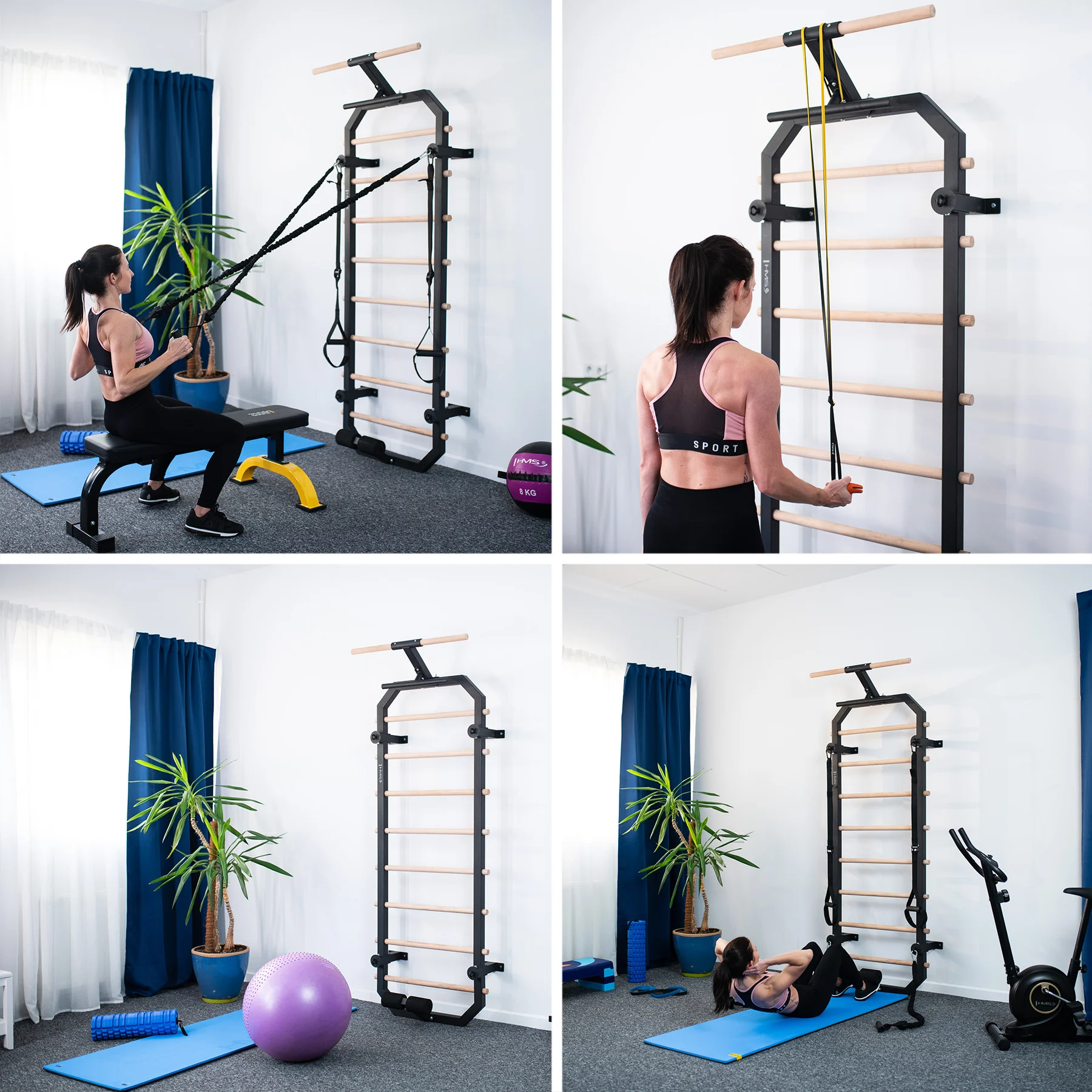 Multifunkcinė gimnastikos sienelė DW2708, 223×80 cm Multifunkcinė gimnastikos sienelė DW2708, 223×80 cm