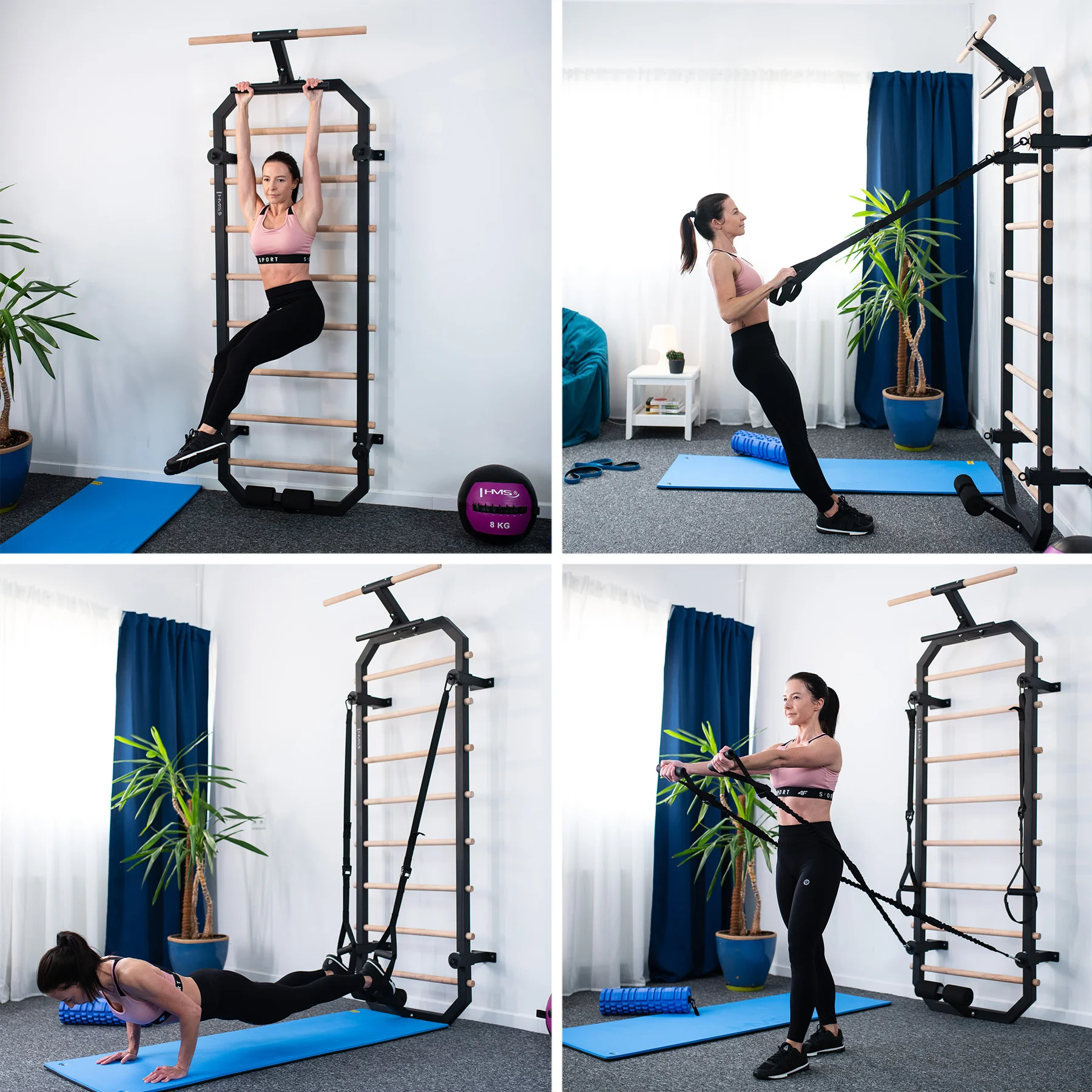 Multifunkcinė gimnastikos sienelė DW2708, 223×80 cm Multifunkcinė gimnastikos sienelė DW2708, 223×80 cm