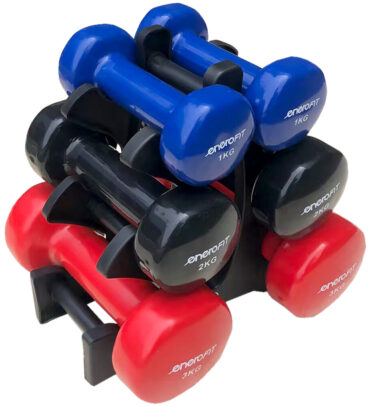 Hantelių rinkinys 12 kg su stovu „Enerо Fit“